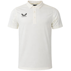 Castore Logo Mens Off White Cricket Polo Shirt