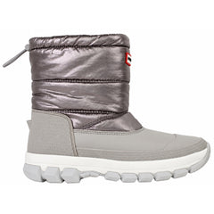 Hunter Metallic Womens Silver Snow Boots
