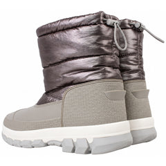 Hunter Metallic Womens Silver Snow Boots