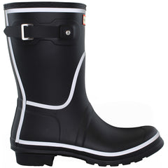 Hunter Short Reflective Outline Womens Black Wellington Boots