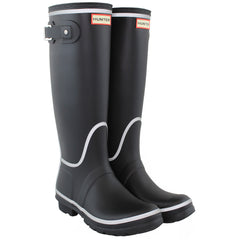 Hunter Tall Reflective Outline Womens Black Wellington Boots