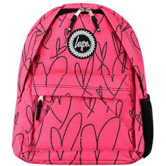 Hype Scribble Hearts Pink Backpack