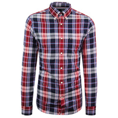 Tommy Hilfiger Reg Fit Long Sleeve Checkered Red Men Oxford Shirt MW0MW13723 0MS