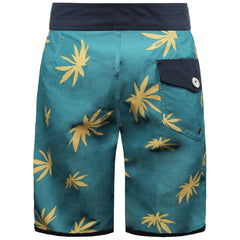 Vans Off The Wall Palm Print Mens Teal/Yellow Board Shorts