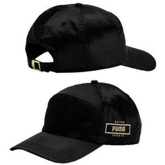 Puma Womens Retro Satin Cap Adjustable Summer Casual Hat Black 021715 01