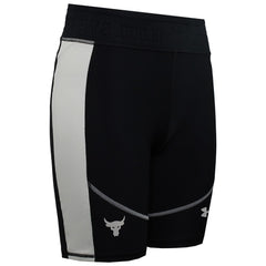 Under Armour Project Rock HeatGear Womens Black/Beige Biker Shorts
