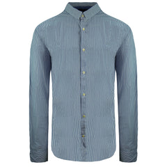 Scotch & Soda Slim Fit Striped Mens Blue Shirt