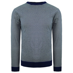 Scotch & Soda Striped Mens Blue Sweater