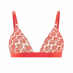 Nicce AOP Hear Womens White/Red Triangle Bralette