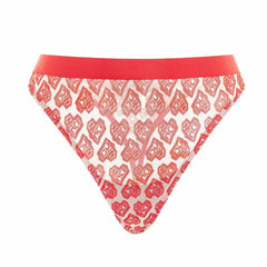 Nicce AOP Heart Womens White/Red Thong Underwear