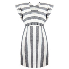 Armani Exchange Stripe Womens Grey/White Dress