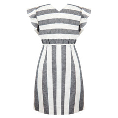 Armani Exchange Stripe Womens Grey/White Dress