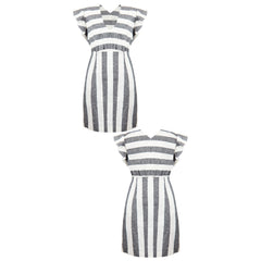 Armani Exchange Stripe Womens Grey/White Dress