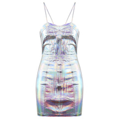 Armani Exchange Metallic Womens Silver Dress