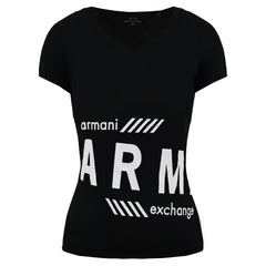 Armani Exchange Womens Black V Neck T-Shirt