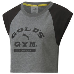 Puma x Gold's Gym Logo Womens Grey Crop Top