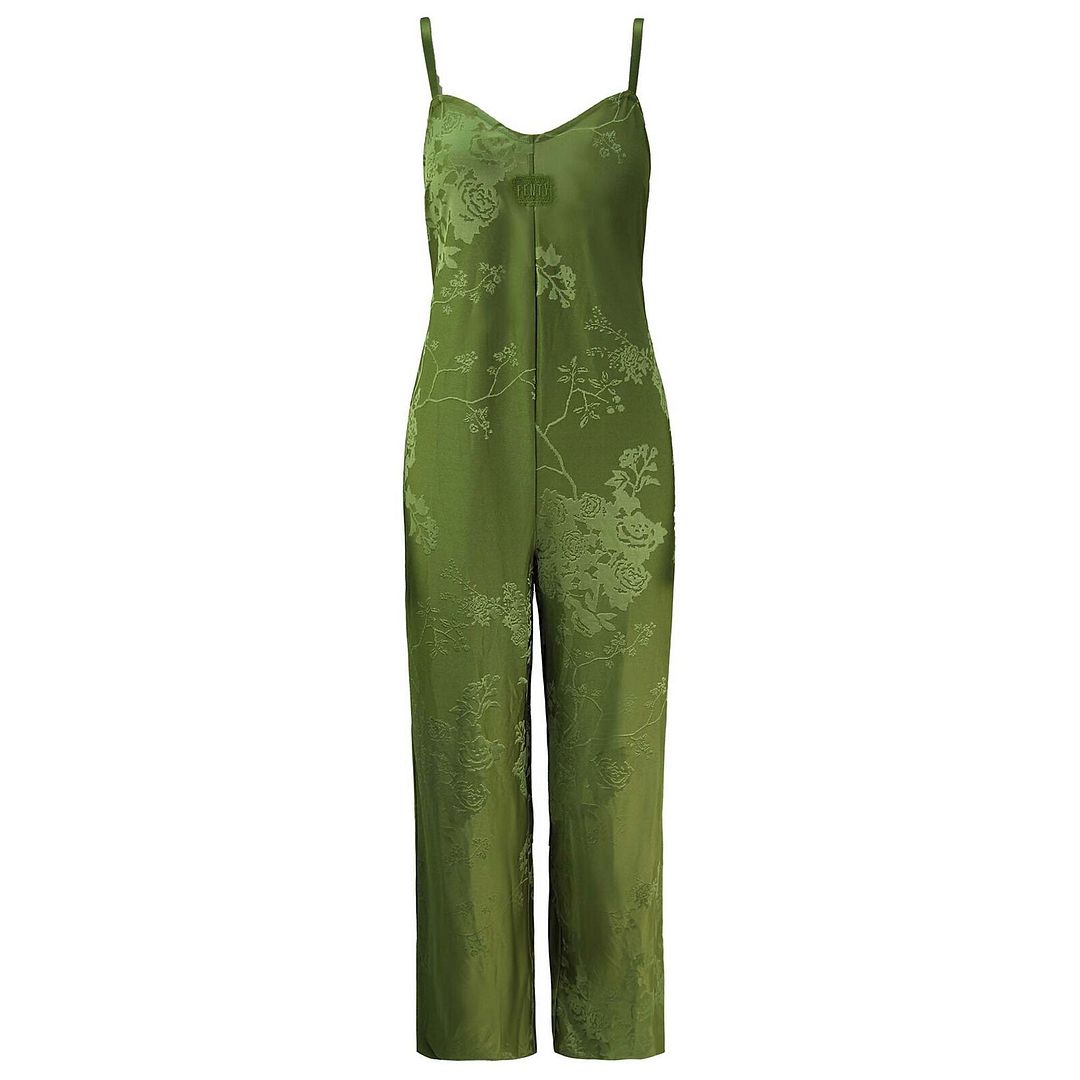 Puma x Rihanna Fenty Jacquard Sleeveless One Piece Green Womens Jumpsuit  574711 01