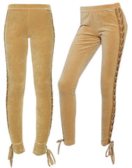 Puma x Rihanna Fenty Laced Womens Tan Velour Leggings