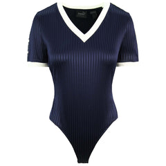 Puma x Rihanna Fenty V-Neck Jersey Womens Navy Bodysuit