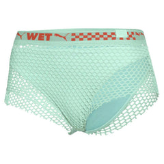 Puma x Rihanna Fenty Womens Mesh-Trimmed Green Bikini Bottoms