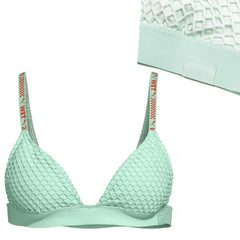 Puma x Rihanna Fenty Mesh-Trimmed Womens Teal Bikini Top