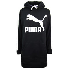 Puma Graphic Long Sleeve Hoodie Womens Black White Jumper Dress 597327 01