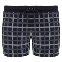 Speedo Stretch Waist Printed Valmilton Mens Black/Grey Swimming Shorts