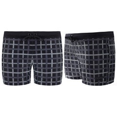 Speedo Stretch Waist Printed Valmilton Mens Black/Grey Swimming Shorts
