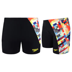 Speedo All Over Print Glichcode Digital Kids Black Swimming Trunks