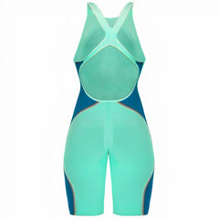 Speedo Fastskin LZR Openback Kneeskin Womens Green/Blue Swimwear
