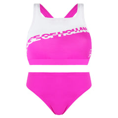 Speedo Printed House Of Holland Womens Pink/White Two Pieces Bikini Set