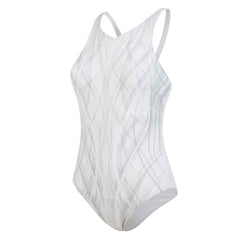 Speedo All Over Print Opalglow Womens White Swimming Costume