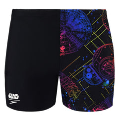 Speedo All Over Print Digital Star Wars Leg Kids Black Swimming Trunks