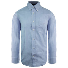 Eden Park Checkered Mens Blue Oxford Shirt