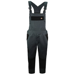 Dickies Everyday Bib & Brace Work Trousers Grey Mens Work Dungarees ED24 7BB GREY