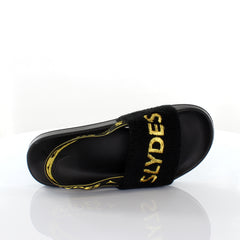 Slydes Coin Womens Black/Gold Sliders