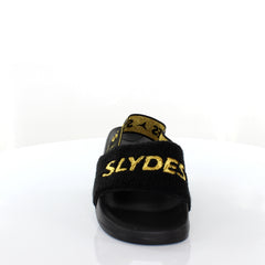 Slydes Coin Womens Black/Gold Sliders
