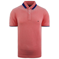 Tommy Hilfiger Regular Fit Tipped Slim Mens Orange Polo Shirt