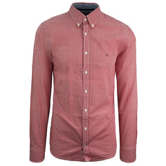 Tommy Hilfiger Oxford Checkered Classic Long Sleeve Red Men Shirt MW0MW06070 905
