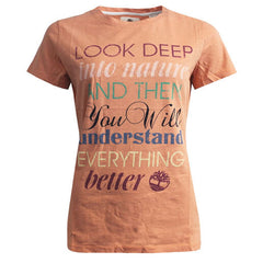 Timberland Cotton Womens Peach T-Shirt