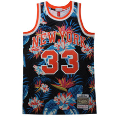Mitchell & Ness New York Knicks Patrick Ewing 33 Floral Black Swingman Jersey