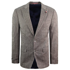 Tommy Hilfiger Herringbone Tailored Blazer Brown Mens Jacket TTOTTO3833 222