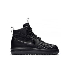 Nike Lunar Force 1 Lace Up Black Smooth Leather Womens Trainers AA0283 001