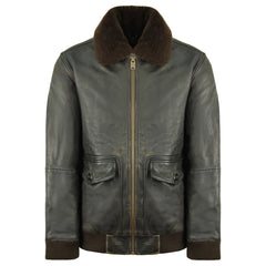Timberland Leather Mens Brown Bomber Jacket
