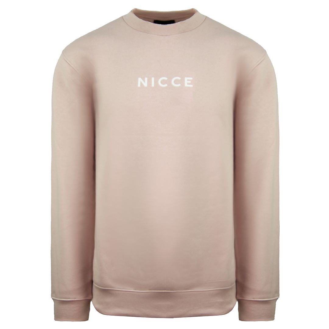 Nicce Centre Logo Mens Light Pink Sweater