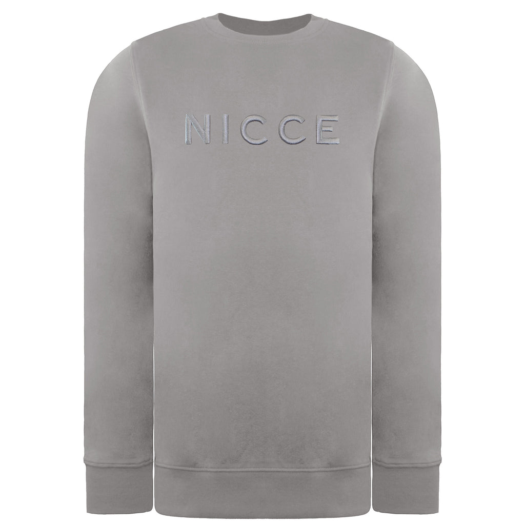 Nicce Mercury Mens Chalk Grey Sweater