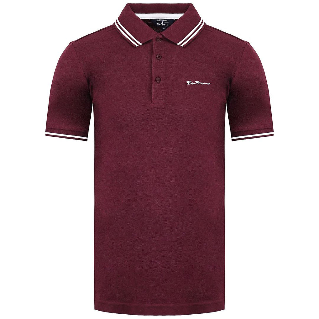 Ben Sherman Logo Mens Burgundy Polo Shirt