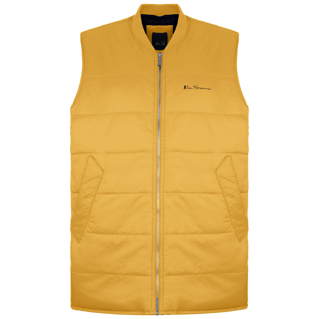 Ben Sherman Quilted Mens Yellow Gilet