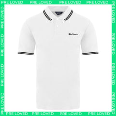 Ben Sherman Collar Interest Mens White Polo Shirt NO TAG