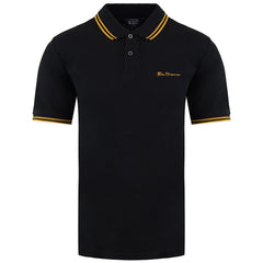 Ben Sherman Twin Tipped Mens Black Polo Shirt